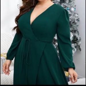 Evergreen Wrap Dress - 1XL